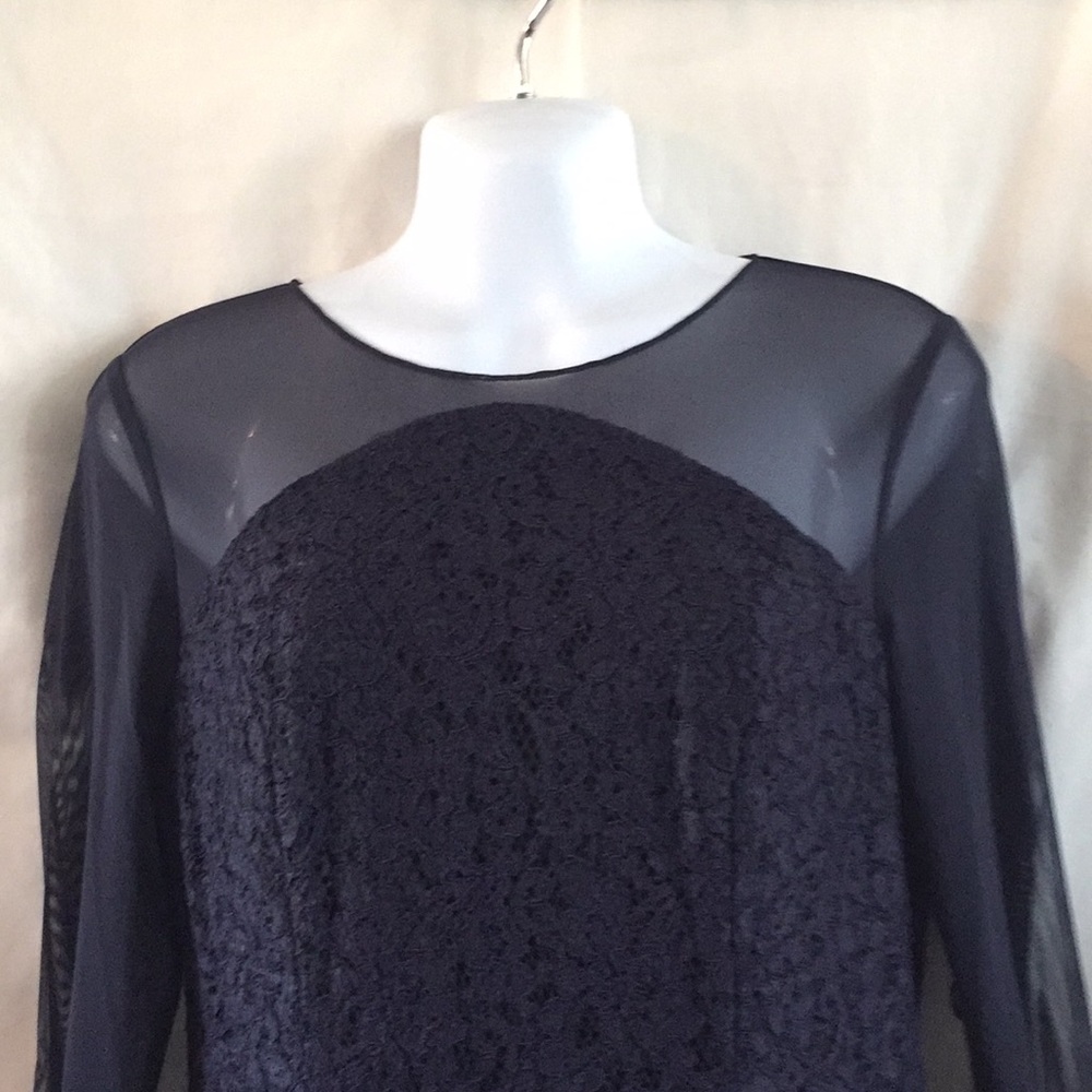 Adrianna Papell navy lace dress 4 NWT